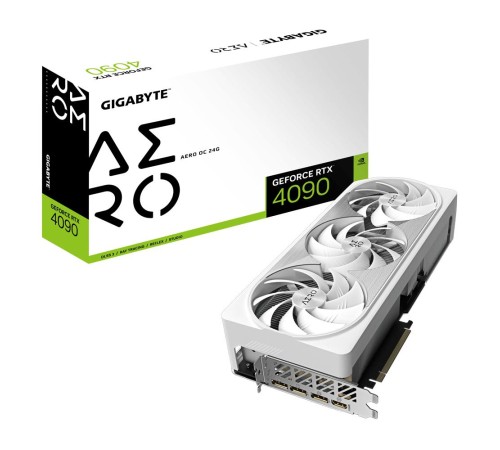 Видеокарта VGA GIGABYTE NVIDIA GeForce RTX 4090 AERO OC 24G 24GB, GDDR6X/384-bit, PCIe 4.0, 1xHDMI 2.1, 3xDP, 3.75-slot Видеокарта VGA GIGABYTE NVIDIA GeForce RTX 4090 AERO OC 24G 24GB, GDDR6X/384-bit, PCIe 4.0, 1xHDMI 2.1, 3xDP, 3.75-slot