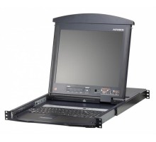 КВМ переключатель ATEN 16P CAT-5 HIGH DENSITY DUAL RAIL LCD KVM