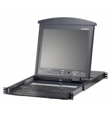 КВМ переключатель ATEN 16P CAT-5 HIGH DENSITY DUAL RAIL LCD KVM