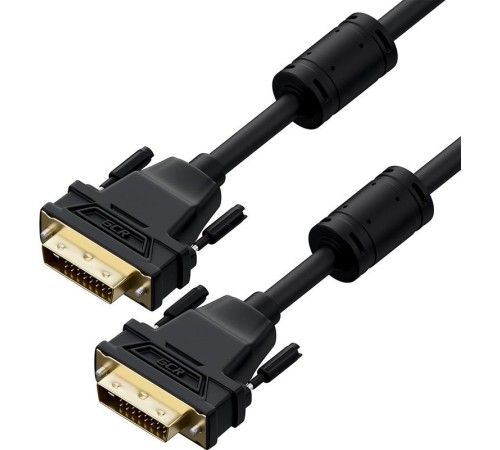 GCR Кабель PROF 15.0m DVI-D, черный, GOLD, ферритовые кольца, OD 8.5mm, 28 AWG, DVI/DVI, 25M/25M, двойной экран GCR Кабель PROF 15.0m DVI-D, черный, GOLD, ферритовые кольца, OD 8.5mm, 28 AWG, DVI/DVI, 25M/25M, двойной экран