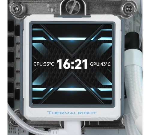 Водяное охлаждение для процессора/ Water Cooling System Thermalright Frozen Warframe 360 Ultra White Argb (360mm, White, ARGB/ Fans: 3x120mm, 70.84CFM, 29.8dBA, 2000RPM/ Pump height 60mm, 23dBA, 3000RPM, Rad thickness 27mm/ S: 1200, 1700, 1851, 2011, 2066