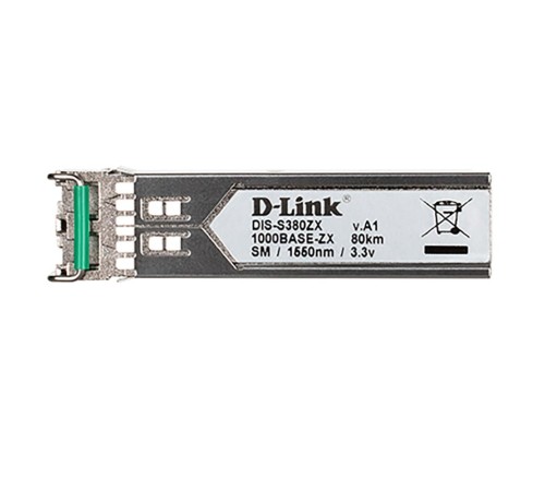 Трансивер/ DIS-S380ZX Industrial SFP Transceiver, 1000Base-ZX, Duplex LC, 1550nm, Single-mode, 80KM, - 40° to 85°C