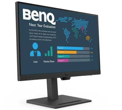 Мониторы/ Benq BL2790QT 27'', 2560x1440, IPS,  60Hz, 20M:1, 250cd, 5ms, 2*HDMI, DP, USB-C (65W)Speakers, Height adj 110, Pivot, Flicker-free; Low Blue Light, 3Y, Black