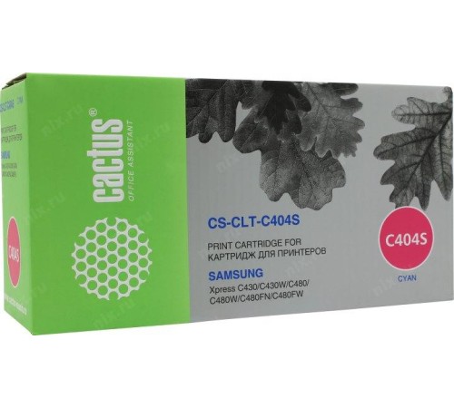 -/ Картридж лазерный Cactus CS-CLT-C404S CLT-C404S голубой (1000стр.) для Samsung SL-C430/C430W/C480/C4