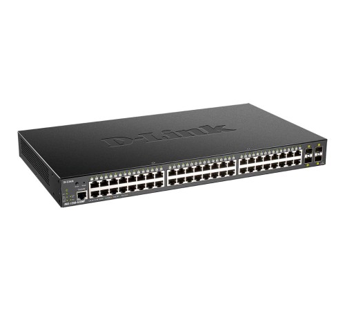 Коммутатор/ DGS-1250-52XMP Smart L2 Switch 48x1000Base-T PoE, 4х10GBase-X SFP+, PoE Budget 370W, CLI, RJ45 Console