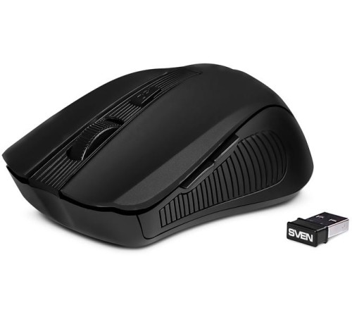 Беспроводная мышь SVEN RX-350W чёрная  (5+1кл. 600-1400DPI, SoftTouch, блист)