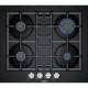 Встраиваемая газовая панель BOSCH Газ, 4.5х59x52 см, закаленное стекло, 4 конфорки, газ-контроль, автоподжиг, черный цвет