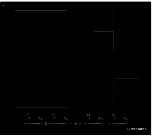 Варочная поверхность Kuppersberg/ Варочная поверхность Kuppersberg, 60 см, индукция, High-Tech, inverter, прямой край, 9 уровней мощности, бустер, Stop and Go, Bridge zone, автоматическое отключение, таймер, индикатор остаточного тепла, сенсорное/слайдерн