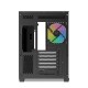Корпус ПК без блока питания/ Case SAMA V60 Black, Midi-Tower, TG, 7x120mm ARGB, 2xUSB 3.0 + 1xUSB 3.1 Type-C, ATX, mATX, mITX Black