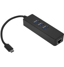 Greenconnect USB 3.1 Type C -> Ethernet RJ-45 F Lan Card + USB 2.0-разветвитель на 3 порта, сетевой адаптер