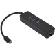 Greenconnect USB 3.1 Type C -> Ethernet RJ-45 F Lan Card + USB 2.0-разветвитель на 3 порта, сетевой адаптер