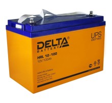 Батарея DELTA серия HRL-X, HRL 12-100 X, напряжение 12В, емкость 100Ач (разряд 10 часов),  макс. ток разряда (5 сек.) 900А, макс. ток заряда 30А, свинцово-кислотная типа AGM, клеммы под болт М6, ДxШxВ 330х171х215мм., вес 33кг., срок службы 12 лет.