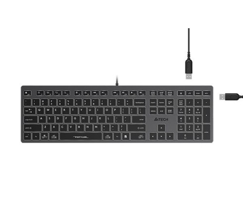Клавиатура A4Tech Fstyler FX60H серый USB slim LED (FX60H GREY/WHITE)
