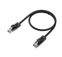 GCR Патч-корд прямой 6.0m UTP кат.5e, черный, позолоченные контакты, 24 AWG, литой, GCR-50997, ethernet high speed 1 Гбит/с, RJ45, T568B