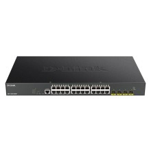 Коммутатор D-Link PROJ Управляемый L2 PoE-коммутатор, 24x1000Base-T PoE, 4x10GBase-X SFP+, PoE-бюджет 370 Вт, CLI, консольный порт RJ-45
