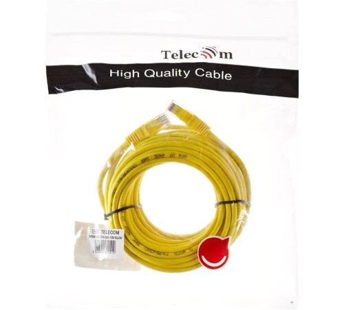Патчкорд/ Патчкорд литой "Telecom" UTP кат.5е 10,0м желтый