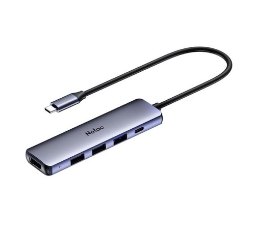 USB-концентратор Netac Hub WF13, Type-C to USB3.0+USB2.0*2+100W PD+HDMI (repl. NT08WF13-30GR)