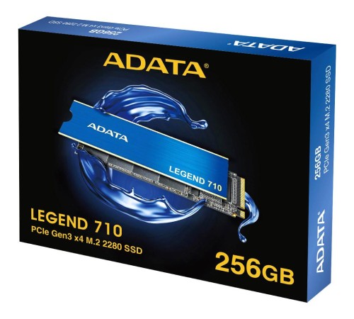 Твердотельный накопитель/ ADATA SSD LEGEND 710, 256GB, M.2(22x80mm), NVMe 1.4, PCIe 3.0 x4, 3D NAND, R/W 2100/1000MB/s, IOPs 90 000/130 000, TBW 65, DWPD 0.23, with Heat Sink (3 года) Твердотельный накопитель/ ADATA SSD LEGEND 710, 256GB, M.2(22x80mm), NVMe 1.4, PCIe 3.0 x4, 3D NAND, R/W 2100/1000MB/s, IOPs 90 000/130 000, TBW 65, DWPD 0.23, with Heat Sink (3 года)