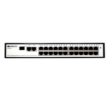 Коммутатор/ Smart Managed Switch 24x100Base-TX, 1x1000Base-T, 1xCombo 1000Base-T/SFP, 19" w/brackets