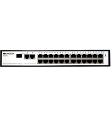 Коммутатор/ Smart Managed Switch 24x100Base-TX, 1x1000Base-T, 1xCombo 1000Base-T/SFP, 19" w/brackets