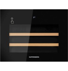 Винный шкаф KUPPERSBERG/ Винный шкаф KUPPERSBERG, встраиваемый, High-Tech, объем 62 л, вместимость 28 бутылок, диапазон температуры 5-20 градусов, сенсорное открытие двери, 2 полки из бука, LCD дисплей, уровень шума 40 дБ, цвет черный