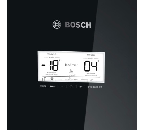 Холодильник BOSCH Serie 6, Full NoFrost, Габариты 203x70x67, Общий пол. объем: 435 (х:330, м:105), Черный под стеклом, Цифровой LCD дисплей, Утопленные ручки во всю высоту, Multi Airflow, Нулевые зоны VitaFresh plus с регулировкой температуры, Зона свеж Холодильник BOSCH Serie 6, Full NoFrost, Габариты 203x70x67, Общий пол. объем: 435 (х:330, м:105), Черный под стеклом, Цифровой LCD дисплей, Утопленные ручки во всю высоту, Multi Airflow, Нулевые зоны VitaFresh plus с регулировкой температуры, Зона свеж