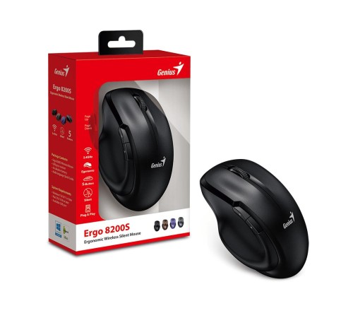 Мышь беспроводная Ergo 8200S Black (Мятая упаковка)
