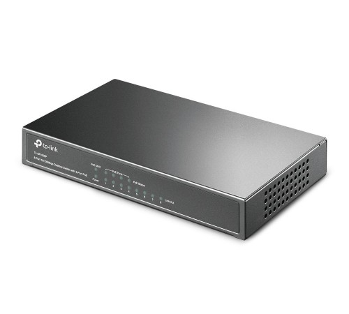 Коммутатор/ 8-port 10/100M PoE Switch, 8 10/100M RJ45 ports including 4 PoE ports, steel case