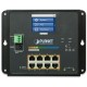 коммутатор/ PLANET IP30, IPv6/IPv4, L2+ 8-Port 10/100/1000T 802.3at PoE + 2-Port 1G/2.5G SFP Wall-mount Managed Switch with LCD touch screen (-20~70 degrees C, dual power input on 48-56VDC terminal block and power jack, ERPS Ring, 1588, Modbus TCP, ONVIF,