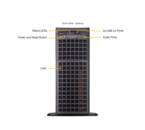 Серверная платформа/ GPU SuperServer SYS-741GE-TNRT (X13DEG-QT, CSE-749TS-R2K05BP) (2 x LGA-4677, 16xDDR5 Up to 4TB, 8x 3.5" NVMe/SATA/SAS, 2 M.2 NVMe for boot drive only, 4x PCIe 5.0 x16 (double-width) slots, 3x PCIe 5.0 x16 (single-width) slots, 2x