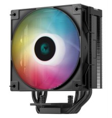 Кулер для процессора DEEPCOOL AG400 DIGITAL BK ARGB LGA1700/1200/115X/AM5/AM4 (9шт/кор, TDP 220W, PWM, ARGB Fan 120mm, 4 тепл. трубки, черный) RET (R-AG400-BKADMN-G-1)