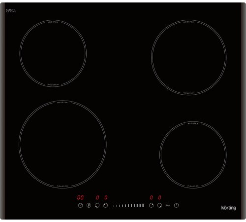 Встраиваемая варочная панель/ 60 см,  сенсорное управление Slider Touch,  4 индукционные зоны приготовления, LED индикация для каждой зоны, Таймер, Функция "Защита детей", Автоматическое отключение, Индикация остаточного тепла, Booster для всех
