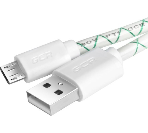 Greenconnect Кабель 2A 2.0m USB 2.0, AM/microB 5pin, бело-зеленый, белые коннекторы, 28/24 AWG, поддержка функции быстрой зарядки, морозостойкий Greenconnect Кабель 2A 2.0m USB 2.0, AM/microB 5pin, бело-зеленый, белые коннекторы, 28/24 AWG, поддержка функции быстрой зарядки, морозостойкий
