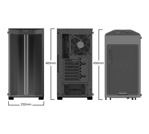 Корпус ПК без блока питания/ Case be quiet! PURE BASE 500DX, Midi-Tower, TG, 3x140mm, 1xUSB-A 3.2, 1xUSB 3.2 Type-C, ATX, mATX, mITX Black