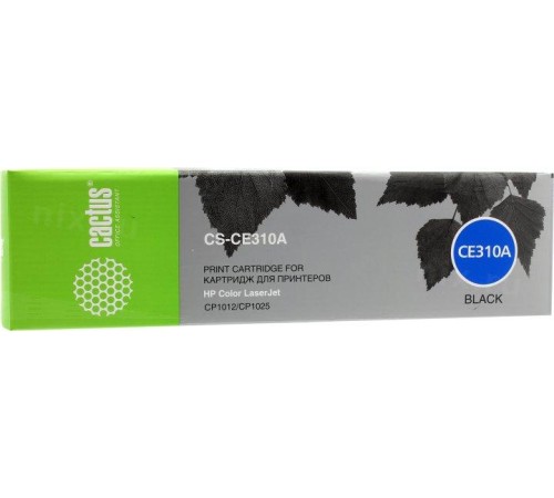 -/ Картридж лазерный Cactus CS-CE310A CE310A черный (1200стр.) для HP CLJ CP1012/CP1025