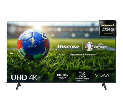 Телевизор ЖК 43'' Hisense/ 43", Ultra HD, Smart TV (ОС VIDAA U6), Wi-Fi, PCI 1700, DVB-T2/T/C/S2/S, 2х7W, CI+(1.4), 3хHDMI, 2хUSB, Works with Alexa, Alexa Built-in, VIDAA Voice, Yandex, Black 2024 Телевизор ЖК 43'' Hisense/ 43", Ultra HD, Smart TV (ОС VIDAA U6), Wi-Fi, PCI 1700, DVB-T2/T/C/S2/S, 2х7W, CI+(1.4), 3хHDMI, 2хUSB, Works with Alexa, Alexa Built-in, VIDAA Voice, Yandex, Black 2024