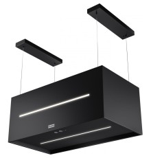 Вытяжка Franke FMAS BK EXTRA MATT F80 KL/ Best, Потолочная декоративная вытяжка Maris FMAS BK EXTRA MATT F80 KL, черный матовый, ширина - 800 мм, 3 скорости + интенсивный режим