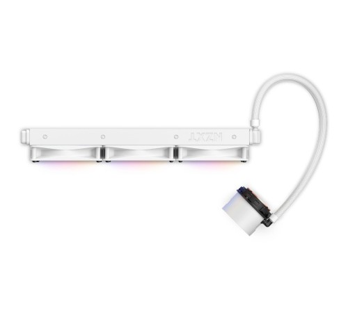 Система жидкостного охлаждения для ПК/ Water Cooling System NZXT Kraken 360 RGB (270W, 360mm, LED temp., White, RGB/ Fans: 3x120mm, 78.86CFM, 33.88dBA, 1800RPM/ Pump height 55.97mm, 2800RPM, Rad thickness 27mm/ S: 1851, 1700, 1200, 115X, AM5, AM4)