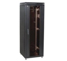 ITK Шкаф сетевой 19" LINEA N 24U 600х600 мм стеклянная передняя дверь черный