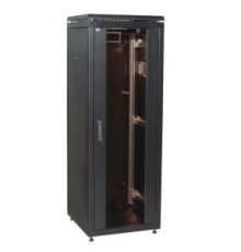ITK Шкаф сетевой 19" LINEA N 24U 600х600 мм стеклянная передняя дверь черный
