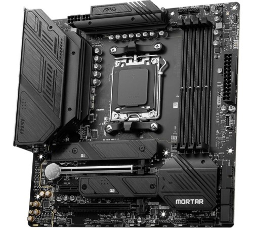 Материнская плата/ MB MSI AMD B650 sAM5, 4xDDR5(256GB), HDMI 2.1/DP, 2xPCIe 4.0x16, 1xPCIe 3.0, 1xLAN (2.5GbE), Wi-Fi, BT, 6xSATA 6Gb/s, 2xM.2, 1xUSB-C, 7xUSB 3.2, mATX Материнская плата/ MB MSI AMD B650 sAM5, 4xDDR5(256GB), HDMI 2.1/DP, 2xPCIe 4.0x16, 1xPCIe 3.0, 1xLAN (2.5GbE), Wi-Fi, BT, 6xSATA 6Gb/s, 2xM.2, 1xUSB-C, 7xUSB 3.2, mATX