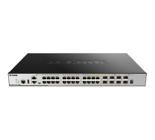 Коммутатор/ DGS-3630-28TC/A1ASI,DGS-3630-28TC/*SI Managed L3 Stackable Switch 20x1000Base-T, 4x10GBase-X SFP+, 4xCombo 1000Base-T/SFP, Surge 6KV, CLI, 1000Base-T Management, RJ45 Console, mini-USB Console, USB, RPS, Alarm RJ-45, Dying Gasp, Standard Image