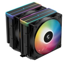 Кулер для процессора DEEPCOOL AG620 BK ARGB V2 LGA20XX/1700/1200/115X/AM5/AM4 (9шт/кор, TDP 260W, PWM, ARGB DUAL Fan 120mm, 6 тепл. трубок, черный) RET (R-AG620-BKAMMN-GJD)