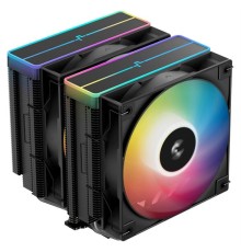 Кулер для процессора DEEPCOOL AG620 BK ARGB V2 LGA20XX/1700/1200/115X/AM5/AM4 (9шт/кор, TDP 260W, PWM, ARGB DUAL Fan 120mm, 6 тепл. трубок, черный) RET (R-AG620-BKAMMN-GJD)
