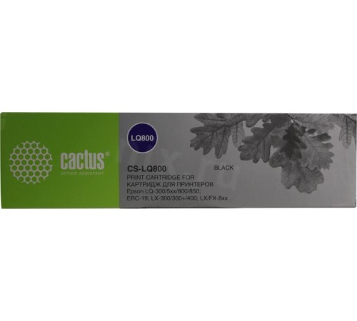 -/ Картридж матричный Cactus CS-LQ800 черный для Epson LQ-300/5xx/800/850/ERC-19/LX-300/300+/400/MX 80