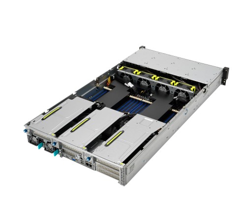 Серверная платформа/ ASUS RS720-E10-RS24U, 2U, 2x Socket P+ LGA 4189 3rd gen, 32x DDR4 3200, up to 9 x Expansion slots*, VROC, 24 x 2.5" hsb (12x NVMe + 12x SATA/SAS/NVME*, 2 x M.2 connector (2280/2260. PCIe Gen4x4), 2 x 10GbE (X710-AT2) RJ45, 1+1 24