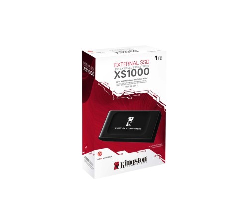 Твердотельный накопитель/ Kingston External SSD XS1000 BOC, 1000GB, Type-C/A, USB 3.2 Gen 2, R/W 1050/1000MB/s, 70x33x14mm, 69g., Black (60 мес)