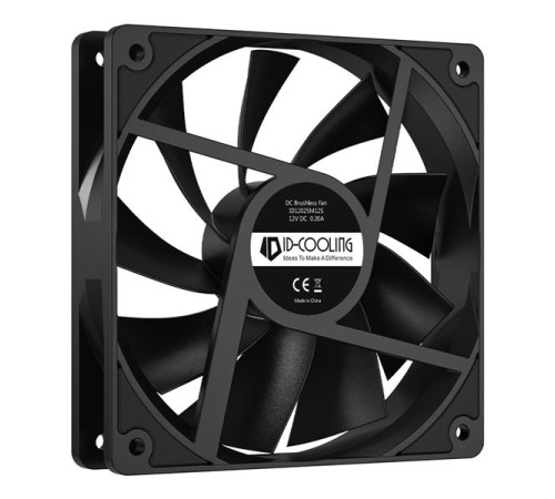 Вентилятор для корпуса ID-COOLING XF-120-K 120x120x25мм (60шт./кор, PWM, Low Noise, резиновые углы, 700-1800об/мин, черный)  BOX
