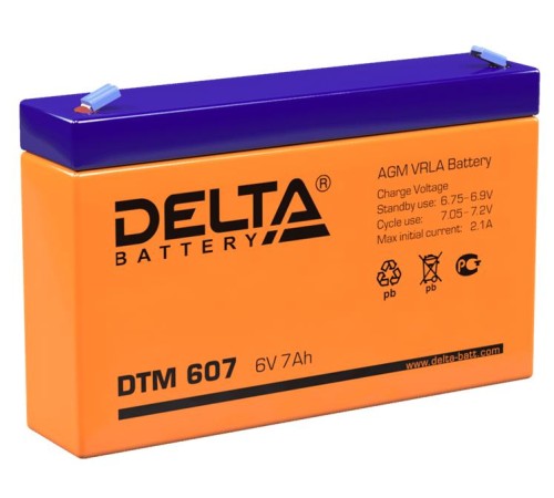 Аккумуляторная батарея Delta Аккумуляторная батарея для ИБП DTM 607 (6V/7Ah) Аккумуляторная батарея Delta Аккумуляторная батарея для ИБП DTM 607 (6V/7Ah)