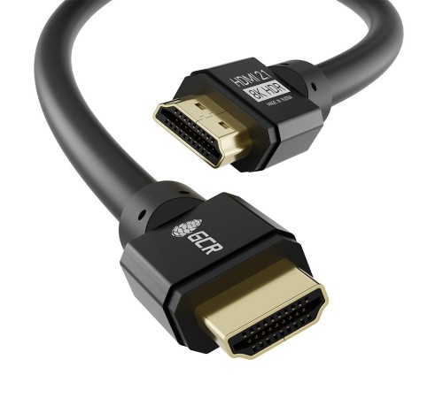 GCR Кабель 0.5m HDMI 2.1, черный, 8K 60Hz, 4K 144Hz, динамический HDR, 4:4:4, Ultra HD, 48.0 Гбит/с, 2 Х экран, армирование, GCR-55549